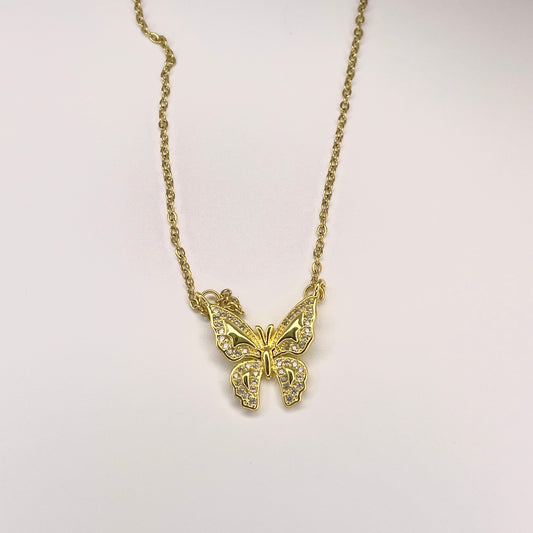 Cubic Zirconia butterfly necklace