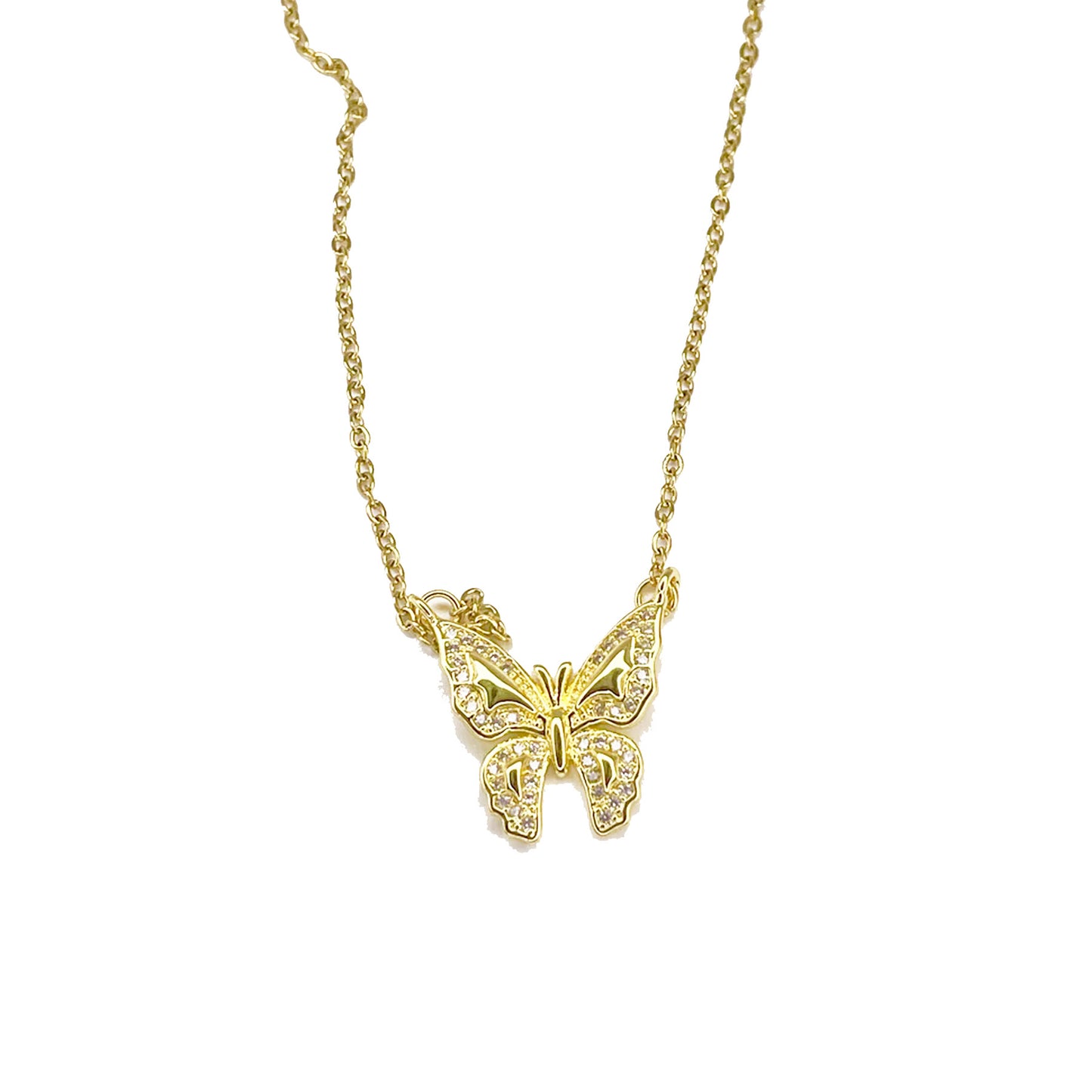 Cubic Zirconia butterfly necklace